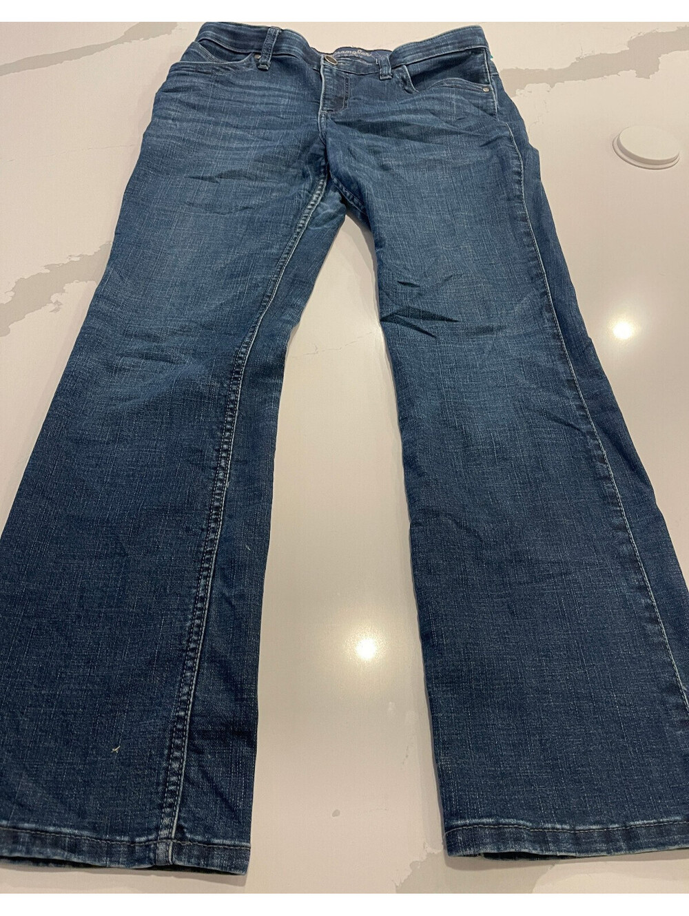 EUC DESIGNER WRANGLER Q-BABY STRETCH WAIST DENIM BLUE JEANS 32" x 30" 32/30